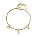 BRACCIALE AURORA IN ACCIAIO 316L, FINITURA PVD CUORI S'AGAPO