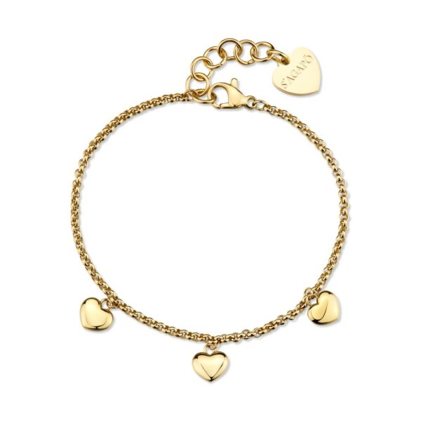 BRACCIALE AURORA IN ACCIAIO 316L, FINITURA PVD CUORI S'AGAPO