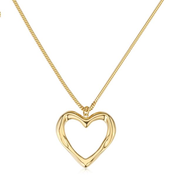 COLLANA EMOTION IN ACCIAIO 316L, FINITURA PVD ORO 14KT CON PENDENTE CUORE S'AGAPO