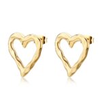 ORECCHINI EMOTION IN ACCIAIO 316L, FINITURA PVD ORO 14 KT S'AGAPO