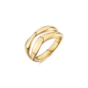ANELLO EMOTION IN ACCIAIO 316L, FINITURA PVD ORO 14 KT S'AGAPO