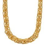 COLLANA ORO GIALLO GIROCOLLO LUCIDO LAVORATO