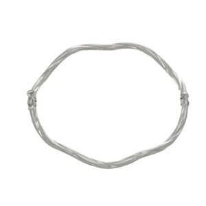 BRACCIALE ORO BIANCO RIGIDO LAVORATO ONDA