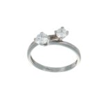 ANELLO ORO BIANCO CONTRARIE CON ZIRCONI BIANCHI