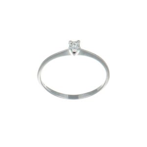 ANELLO ORO BIANCO SOLITARIO CON DIAMANTE