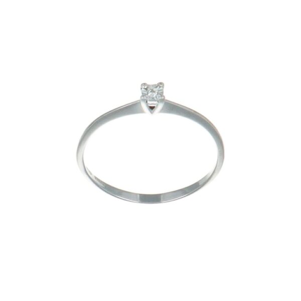 ANELLO ORO BIANCO SOLITARIO CON DIAMANTE