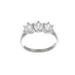 ANELLO ORO BIANCO TRILOGY CON ZIRCONI BIANCHI