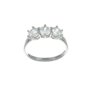 ANELLO ORO BIANCO TRILOGY CON ZIRCONI BIANCHI