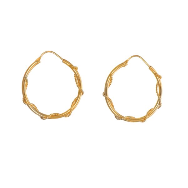 ORECCHINI ORO GIALLO CERCHI CON CORDA