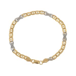 BRACCIALE DUE ORI MAGLIA PIATTA