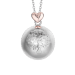 COLLANA CHIAMA ANGELI IN ACCIAIO,SFERA IN METALLO CON ALBERO DELLA VITA E CUORE LUCA BARRA