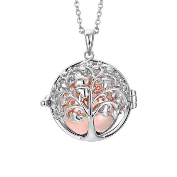 COLLANA CHIAMA ANGELI CON ALBERO DELLA VITA ACCIAIO