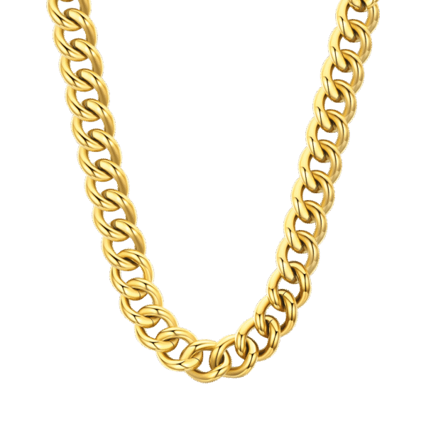 COLLANA DONNA IN ACCIAIO IP GOLD CON MAGLIA CATENA LUCA BARRA