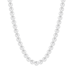 COLLANA ACCIAIO CON PERLE SINTETICHE BIANCHE LUCA BARRA