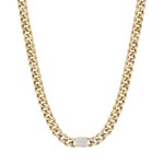 COLLANA DONNA IN ACCIAIO IP GOLD CON CRISTALLI BIANCHI PENDENTI E MAGLIA CATENA LUCA BARRA