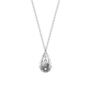 COLLANA DONNA GOCCIA IN ACCIAIO CON CRISTALLI BIANCHI LUCA BARRA