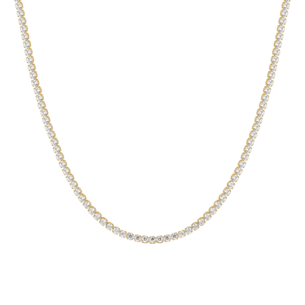 COLLANA TENNIS DONNA IN ACCIAIO CON ZIRCONI BIANCHI COLORE ORO LUCA BARRA