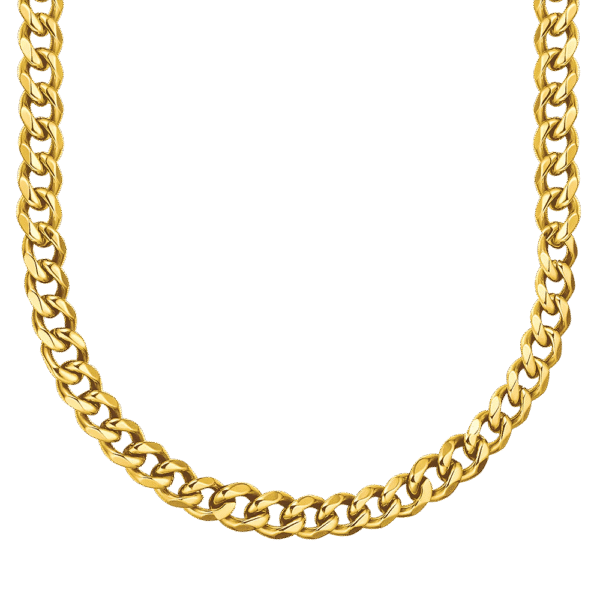 COLLANA UNISEX IN ACCIAIO IP GOLD CON MAGLIA CATENA 11 MM LUCA BARRA