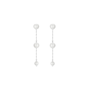 ORECCHINI DONNA IN ACCIAIO PENDENTI CON PERLE SINTETICHE LUCA BARRA