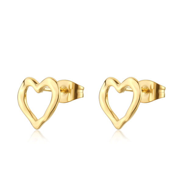 ORECCHINI AL LOBO EMOTION IN ACCIAIO 316L, FINITURA PVD ORO 14K S'AGAPO