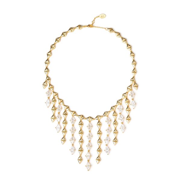 GIROCOLLO A MAGLIA GEOMETRICA E CATENELLE SODINI