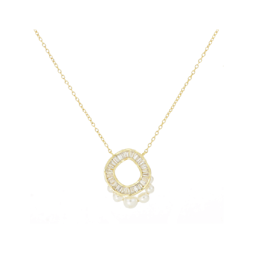 COLLANA ARGENTO CON CIONDOLO PERLE CUORI MILANO