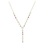 COLLANA ARGENTO CON ZIRCONI COLORATI CUORI MILANO