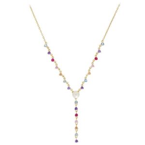 COLLANA ARGENTO CON ZIRCONI COLORATI CUORI MILANO