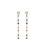 ORECCHINI ARGENTO CON ZIRCONI COLORATI CUORI MILANO