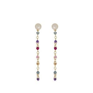 ORECCHINI ARGENTO CON ZIRCONI COLORATI CUORI MILANO