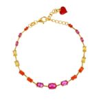 BRACCIALE ARGENTO CON ZIRCONI COLORATI CUORI MILANO