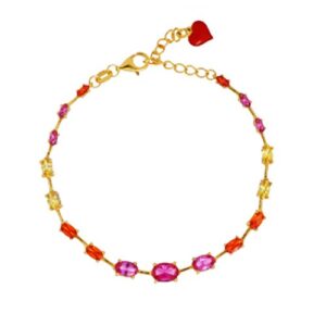 BRACCIALE ARGENTO CON ZIRCONI COLORATI CUORI MILANO