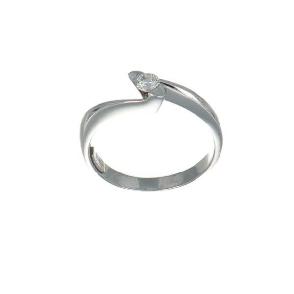 ANELLO ORO BIANCO SOLITARIO CON DIAMANTE RECARLO