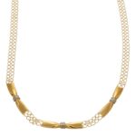 COLLANA ORO GIALLO FASCIETTA E FIOCCHI