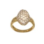 ANELLO ORO GIALLO PAVEE DI ZIRCONI BIANCHI