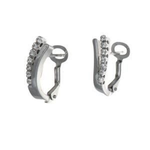 ORECCHINI ORO BIANCO CON ZIRCONI BIANCHI