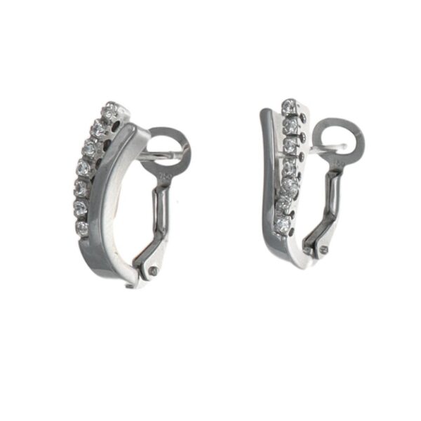 ORECCHINI ORO BIANCO CON ZIRCONI BIANCHI