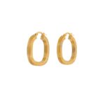 ORECCHINI ORO GIALLO CERCHI QUADRATI LAVORATI