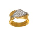 ANELLO DUE ORI FASCIA CON ZIRCONI