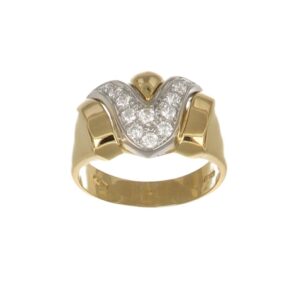 ANELLO DUE ORI CON ZIRCONI