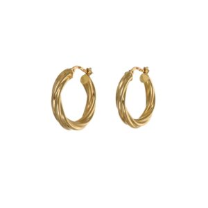 ORECCHINI ORO GIALLO TORCION CERCHI