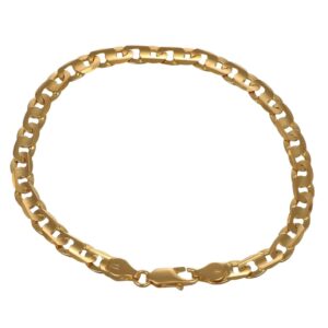 BRACCIALE ORO GIALLO CATENA MAGLIA PIATTA