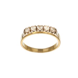 ANELLO DUE ORI RIVIERA CON DIAMANTE