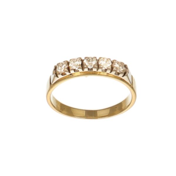 ANELLO DUE ORI RIVIERA CON DIAMANTE