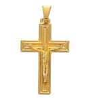 CIONDOLO ORO GIALLO CROCE CON GESU