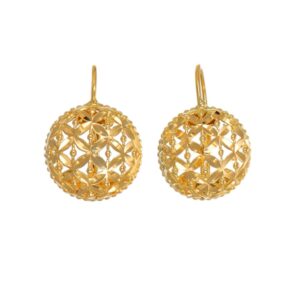 ORECCHINI ORO GIALLO LAVORATI CHIUSURA MONACHINA