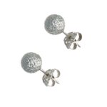 ORECCHINI ORO BIANCO SFERE LAVORATE