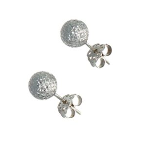 ORECCHINI ORO BIANCO SFERE LAVORATE