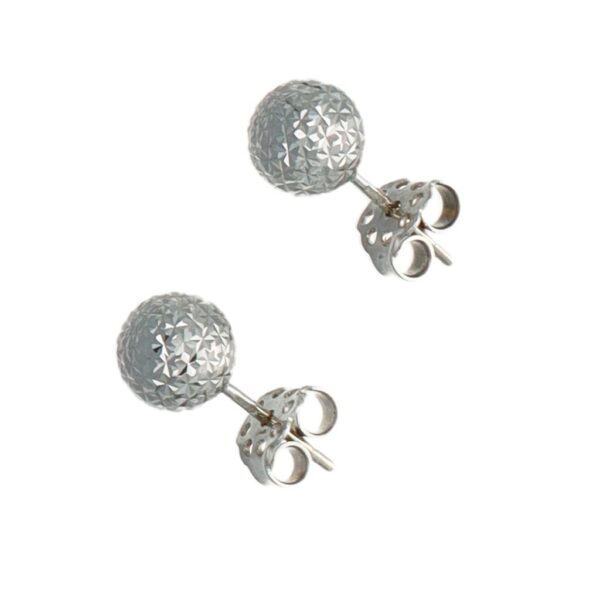 ORECCHINI ORO BIANCO SFERE LAVORATE