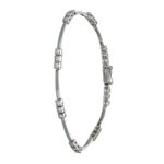 BRACCIALE ORO BIANCO CON ZIRCONI BIANCHI SEMIRIGIDO